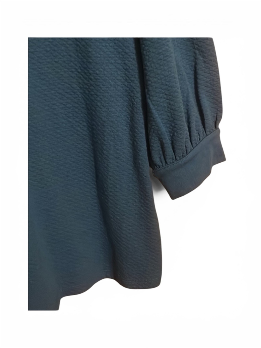 Time and Tru Teal Blue 3/4 Sleeve Pullover Puff Top - Picture 4 of 4